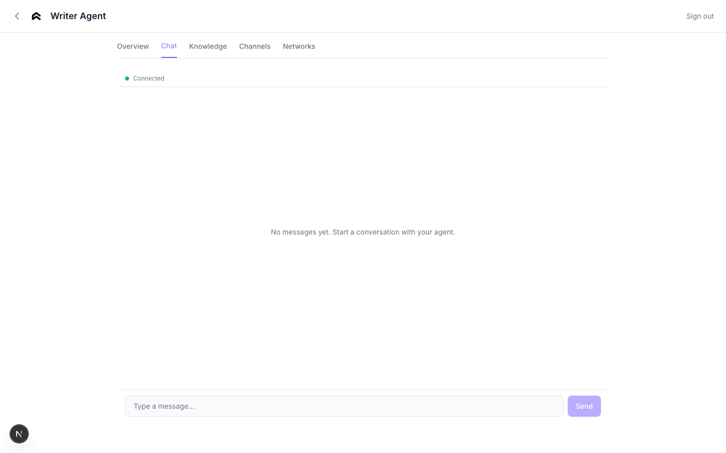 Agent detail — Chat
