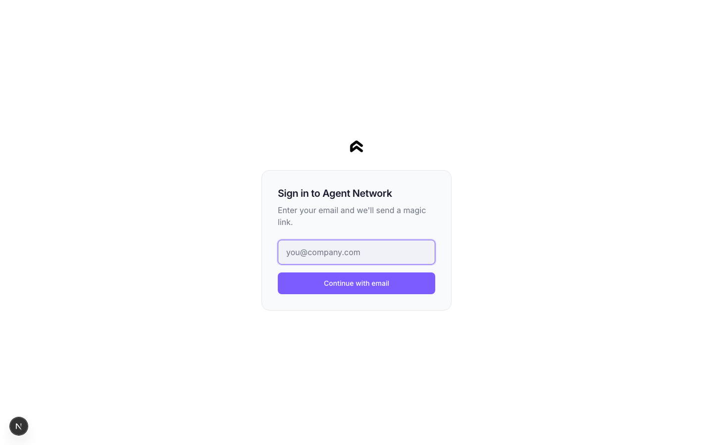 Login page